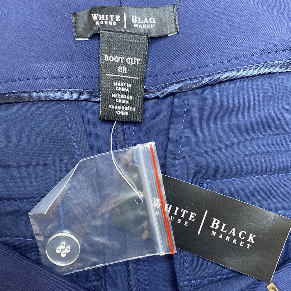 NWT White House Black Market Navy Boot Cut Stretch Slacks Pants Size 8 - Picture 5 of 8